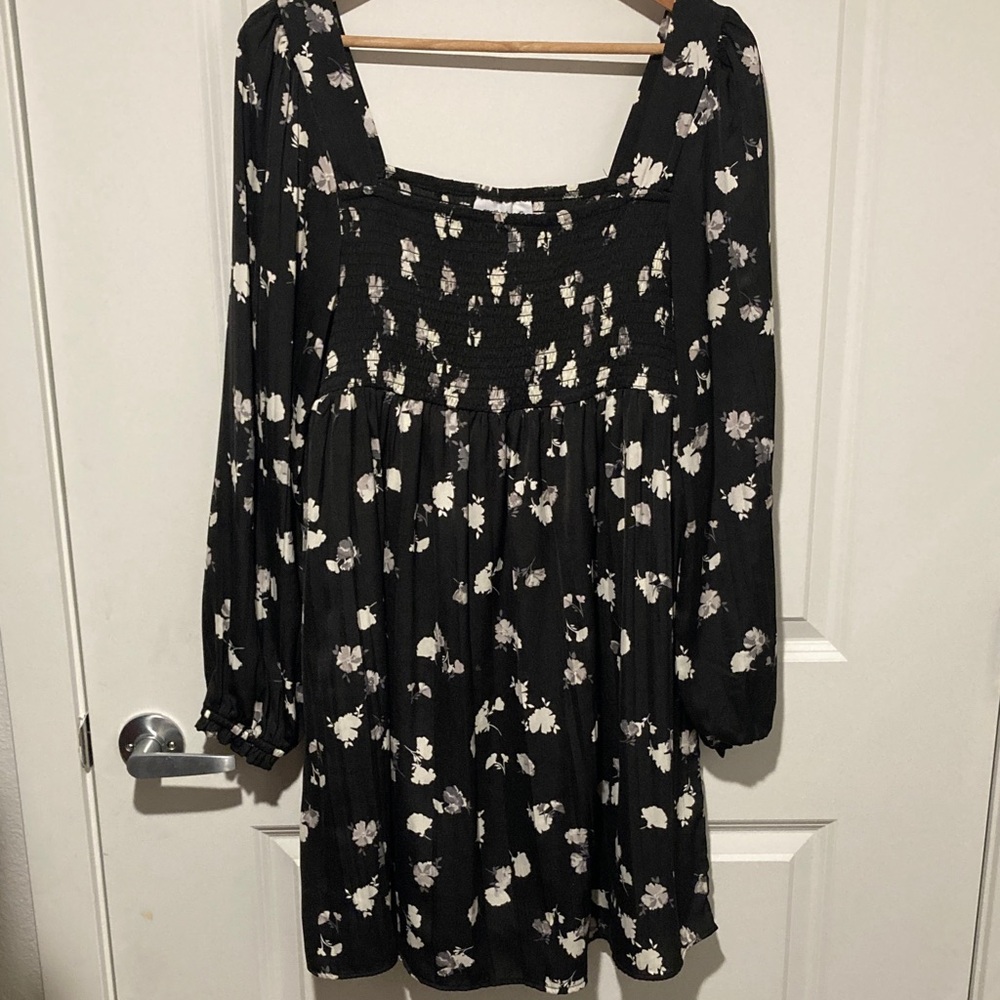 Motherhood Black Floral Long Sleeve Dress